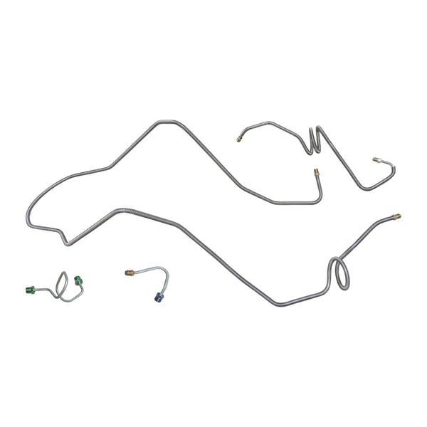 1975-79 Chevrolet Pontiac Buick Oldsmobile X-Body Power Disc Front Brake Line Kit 4pc, OE Steel