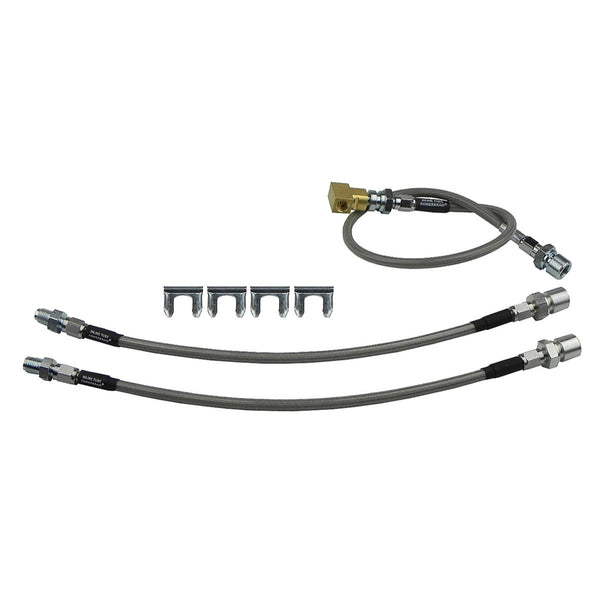 1967-70 Chevrolet GMC C10 C20 Truck Drum Brake Stainless Braided Brake Hose Kit 3pc
