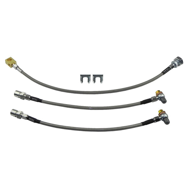 1982-91 Early Chevrolet GMC S10 S15 Blazer 2wd Stainless Braided Brake Hose Kit 3pc