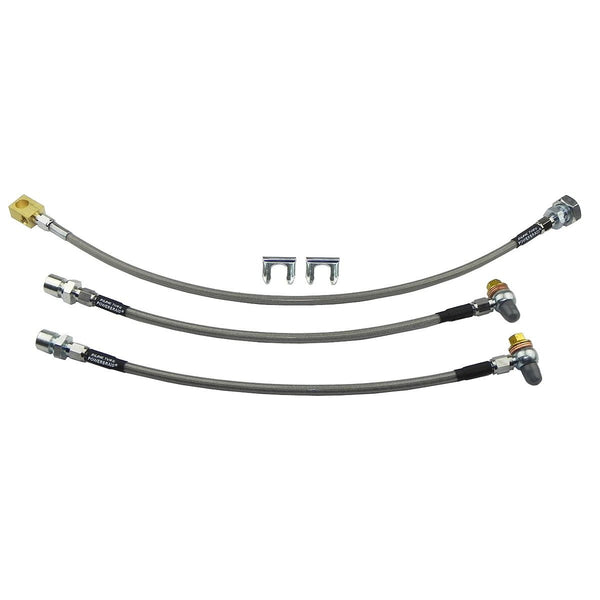 1991 Late Chevrolet GMC S10 S15 Blazer 2WD Stainless Braided Brake Hose Kit 3pc