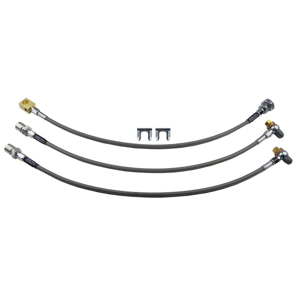 1988-98 Chevrolet GMC Truck Blazer Suburban 4wd 1/2-3/4 ton Stainless Braided Brake Hose KIt 3pc