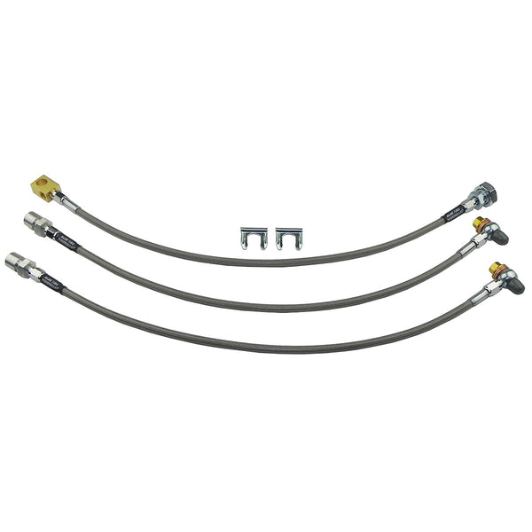 1982-91 Chevrolet GMC S10 S15 Blazer 4wd Stainless Braided Brake Hose Kit 3pc