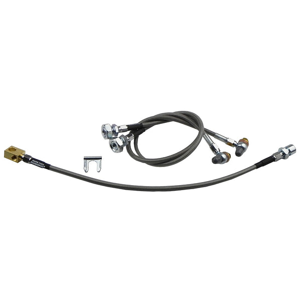 1979-87 Chevrolet GMC K10 K20 Blazer Surburban 1/2 & 3/4 Ton 4WD Stainless Braided Brake Hose Kit 2"-4" Lift 3pc