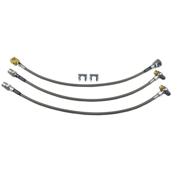 1982-91 Chevrolet GMC S10 S15  Blazer 4wd Stainless Braided Brake Hose Kit For 2"-4" Lift 3pc