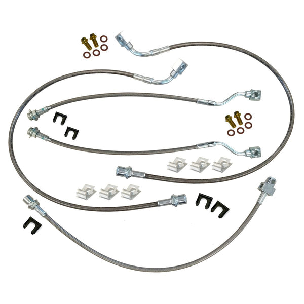 2001-07 Chevrolet GMC Silverado Sierra 2500 2500HD 3500 Stainless Braided Brake Hose Kit 5pc