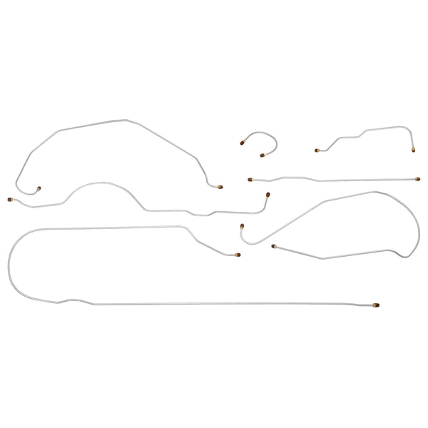 1947-50 Chevrolet GMC Truck 2WD 3/4-Ton Long Bed 1/4" Axle Manual Drum Brake Line Kit 7pc, OE Steel