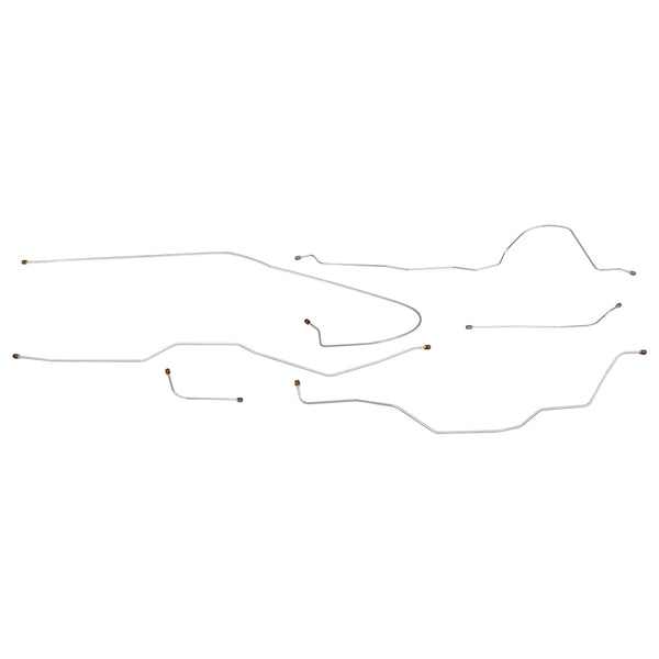 1958-59 Chevrolet GMC Truck 2wd & 4wd Manual Drum Brake Line Kit 6pc, 1/2 ton, Longbed, OE Steel
