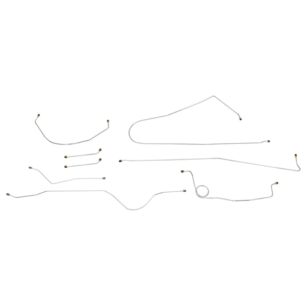 1960-62 Chevrolet GMC Truck 2wd & 4wd Manual Drum Brake Line Kit 8pc, 1/2 ton, Longbed 8pc OE Steel