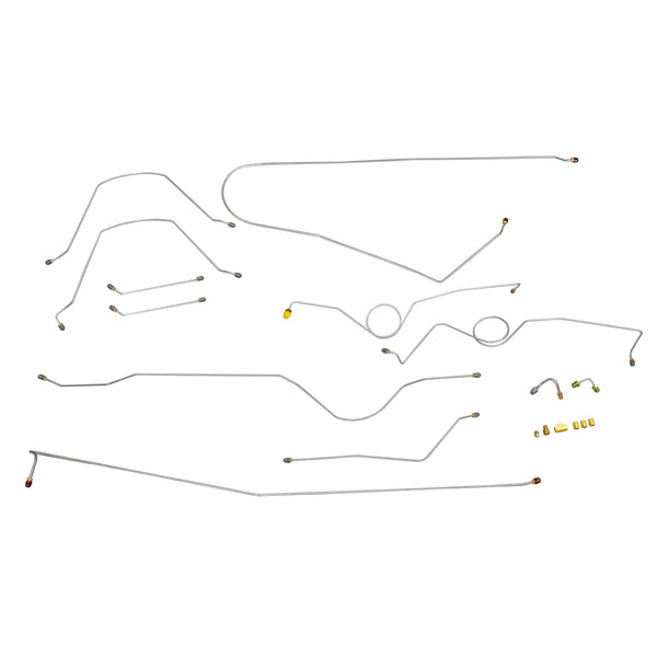 1960-62 Chevrolet GMC Truck 2WD 1/2-Ton Std. Cab Shortbed Power Disc Conversion Brake Line Kit 11pc, OE Steel