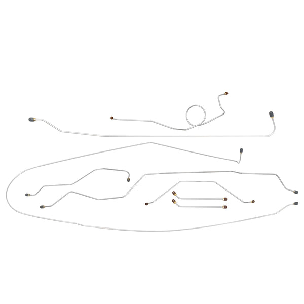 1963 Chevrolet GMC Truck 2WD 1/2-Ton Std. Cab Shortbed Power Drum Brake Line Kit 8pc, OE Steel