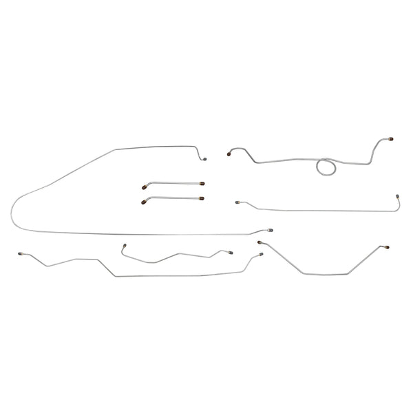 1964 Chevrolet GMC Truck 2WD 1/2-Ton Std. Cab Shortbed Manual Drum Brake Line Kit 8pc, OE Steel