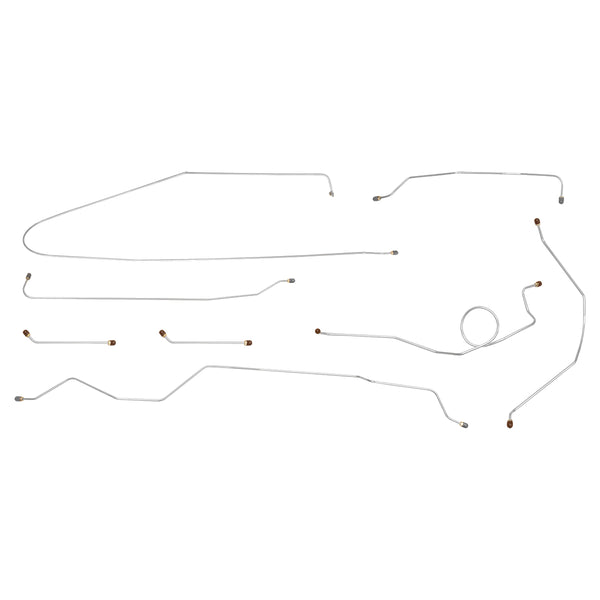 1964 Chevrolet GMC Truck 2WD 1/2-Ton Std. Cab Shortbed Power Drum Brake Line Kit 8pc, OE Steel