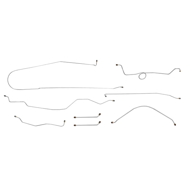 1964 Chevrolet GMC Truck 2WD 1/2-Ton Std. Cab Longbed Manual Drum Brake Line Kit 8pc, OE Steel