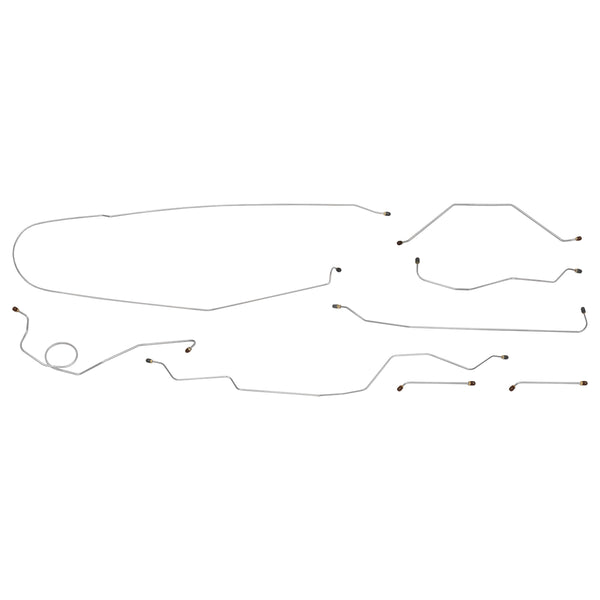 1964 Chevrolet/GMC Truck 2wd Power Drum Brake Line Kit 8pc, 1/2 ton, Longbed, OE Steel