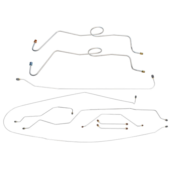 1963-64 Chevrolet/GMC Truck 2WD 1/2-Ton Std. Cab Shortbed Dual M/C Manual Drum Brake Line Kit 10pc, OE Steel