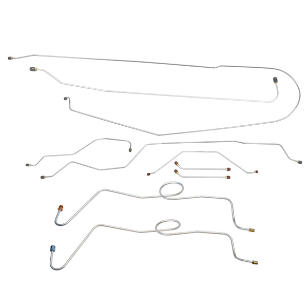 1963-64 Chevrolet/GMC Truck 2WD 1/2-Ton Std. Cab Longbed Dual M/C Manual Drum Complete Brake Line Kit 10pc, OE Steel