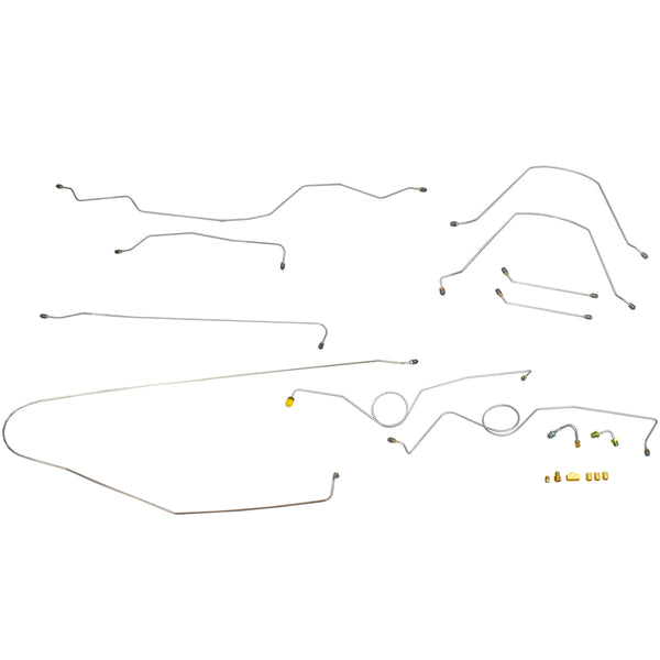 1963-64 Chevrolet GMC Truck 2WD 1/2-Ton Std. Cab Shortbed Power Disc Conversion Brake Line Kit 11pc, OE Steel