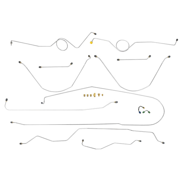 1963-64 Chevrolet GMC Truck 2WD 1/2-Ton Longbed Power Disc Conversion Brake Line Kit 12pc, OE Steel