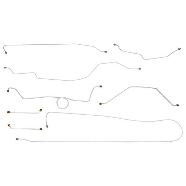1965 Chevrolet GMC Truck 2WD 1/2-Ton Std. Cab Shortbed Manual Drum Brake Line Kit 8pc, OE Steel