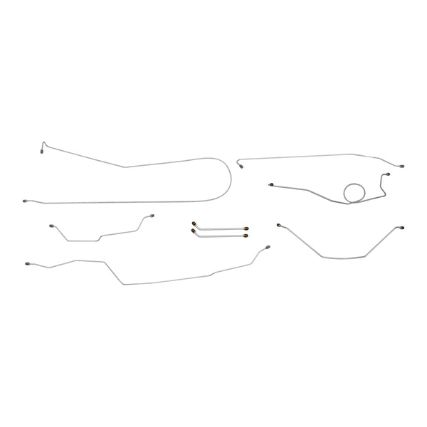 1965 Chevrolet GMC Truck 2WD 1/2-Ton Std. Cab Shortbed Power Drum Brake Line Kit 8pc, OE Steel
