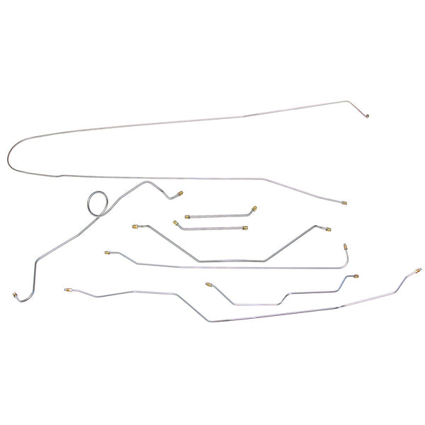 1965 Chevrolet GMC Truck 2WD 1/2-Ton Std. Cab Longbed Manual Drum Brake Line Kit 8pc, OE Steel