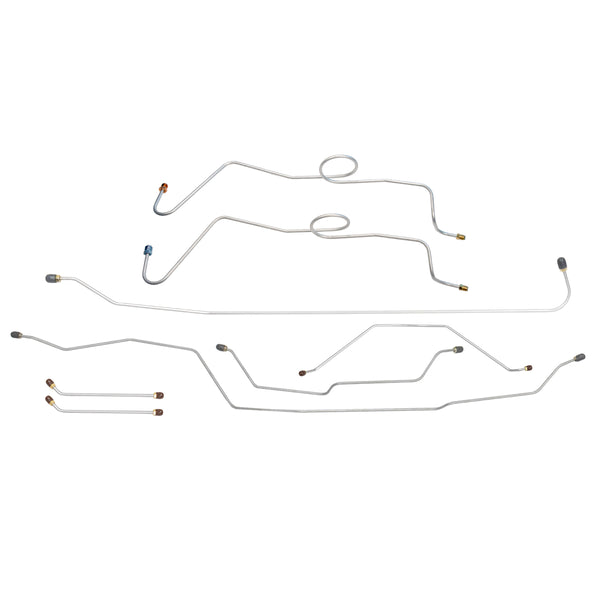 1965 Chevrolet GMC Truck Dual Master Conversion 1/2 Ton Complete Manual Drum Line Kit Long Bed, 10pc, OE Steel