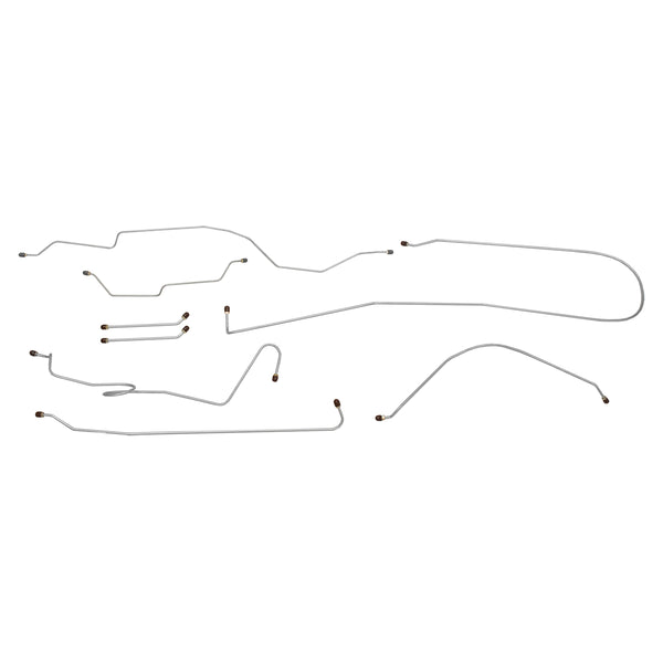 1966 Chevrolet GMC Truck 2wd Manual Drum Brake Line Kit 8pc, 1/2 ton, Shortbed, OE Steel