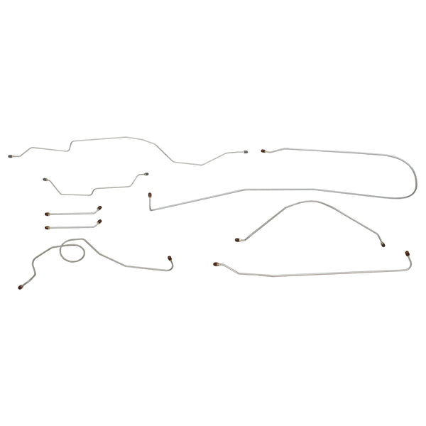 1966 Chevrolet GMC Truck 2WD 1/2-Ton Std. Cab Shortbed Power Drum Brake Line Kit 8pc, OE Steel