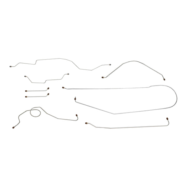 1966 Chevrolet GMC Truck 2WD 1/2-Ton Std. Cab Longbed Manual Drum Brake Line Kit 8pc, OE Steel
