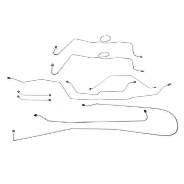 1966 Chevrolet/GMC Truck 1/2-Ton Std. Cab Shortbed Dual M/C Manual Drum Line Kit 9pc, OE Steel