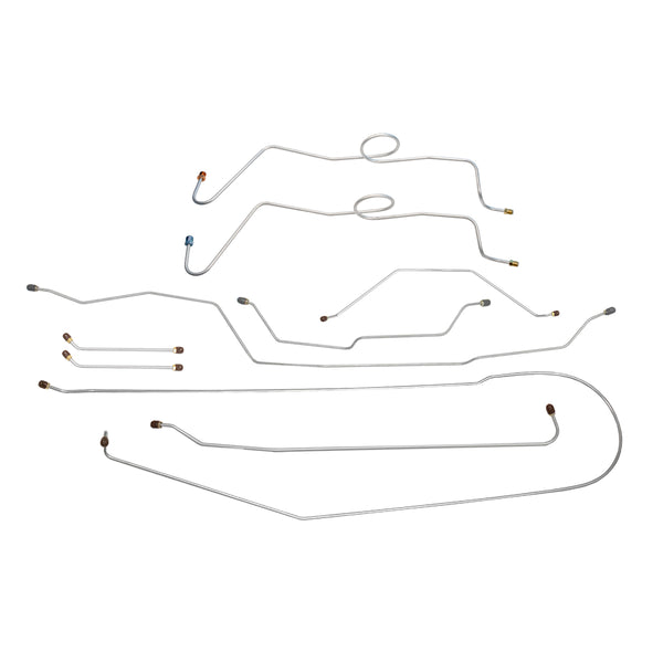 1966 Chevrolet GMC Truck Dual Master Conversion 1/2 Ton Complete Manual Drum Line Kit Long Bed, 10pc, OE Steel