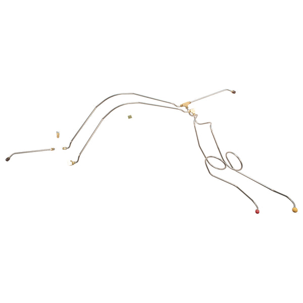 1966 Chevrolet GMC C10 Truck Dual Master Conversion Complete Power Drum Line Kit Long bed, 10pc, OE Steel