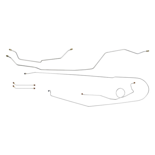 1966 Chevrolet GMC 1/2 Ton Suburban 2wd Complete Power Drum Brake Line Kit 8pc, OE Steel