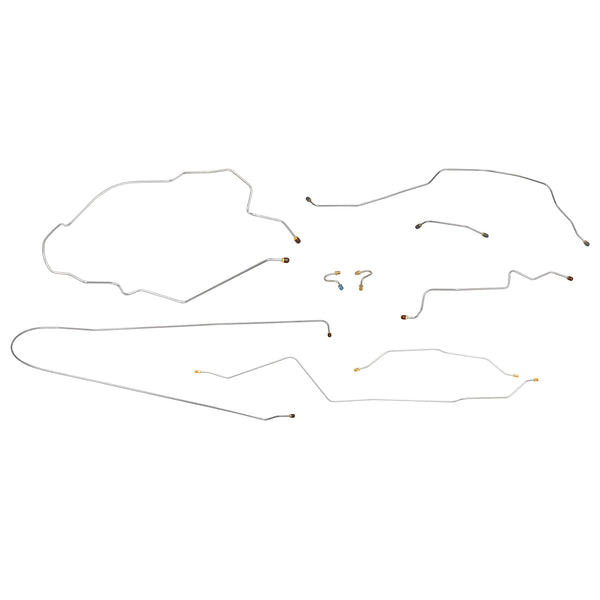 1967 Chevrolet GMC Truck 2WD 1/2 Ton Shortbed Coil Rear Complete Manual Drum Complete Brake Line Kit 9pc, OE Steel