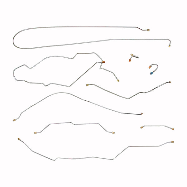 1967 Chevrolet/GMC Truck 2wd Complete Manual Drum Brake Line Kit 9pc, 1/2 ton, Leaf Rear, Shortbed, OEM