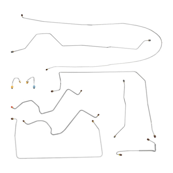 1969 Chevrolet Blazer GMC Jimmy 4wd Complete Manual Drum Brake Line Kit 10pc, OE Steel