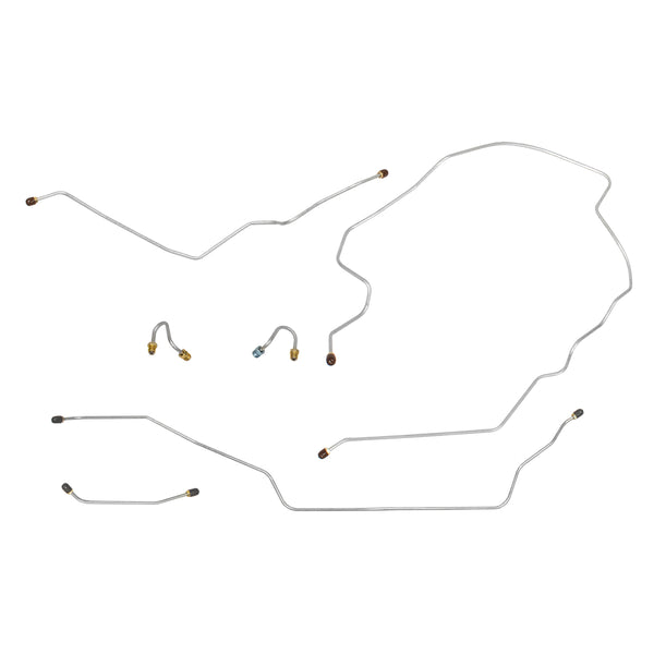 1967 Chevrolet GMC Truck 2wd Power Drum Front Brake Line Kit 6pc, 1/2-3/4 ton, OE Steel