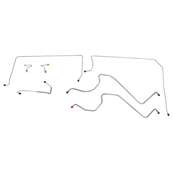 1967-1969 Chevrolet GMC Truck 4wd 1/2-3/4 Ton Manual Drum Front Brake Line Kit 6pc, OE Steel