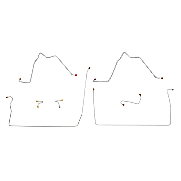 1967-1969 Chevrolet GMC Truck 4wd 1/2-3/4 Ton Power Drum Front Brake Line Kit 6pc, OE Steel