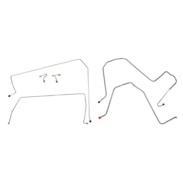 1970 Chevrolet GMC Truck 4wd 1/2-3/4 Ton Power Drum Front Brake Line Kit 6pc, OE Steel