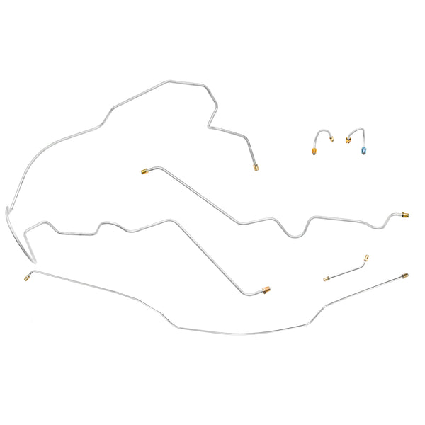 1970 Chevrolet GMC Truck 2wd Power Drum Front Brake Line Kit 6pc, 1/2-3/4 ton, OE Steel