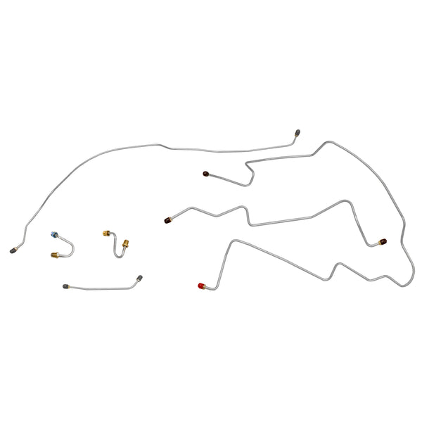 1968-69 Chevrolet GMC Truck 2WD 1/2, 3/4-Ton Manual Drum Front Brake Line Kit 6pc, OE Steel