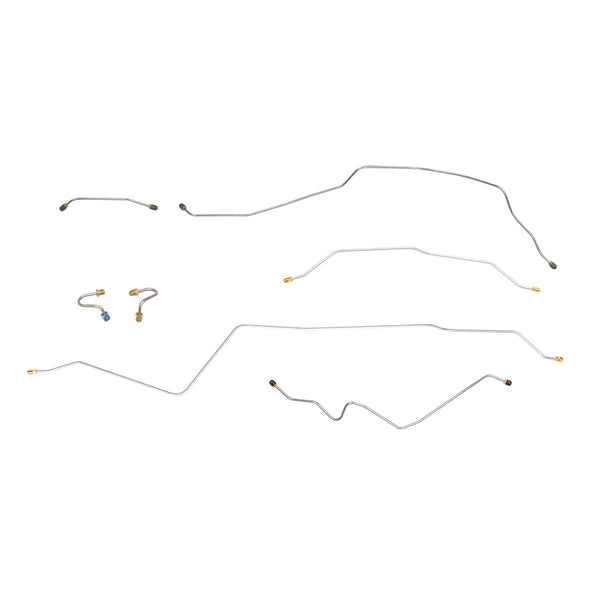 1967 Chevrolet Suburban 2wd Complete Power Drum Brake Line Kit 9pc, 1/2 ton, OE Steel