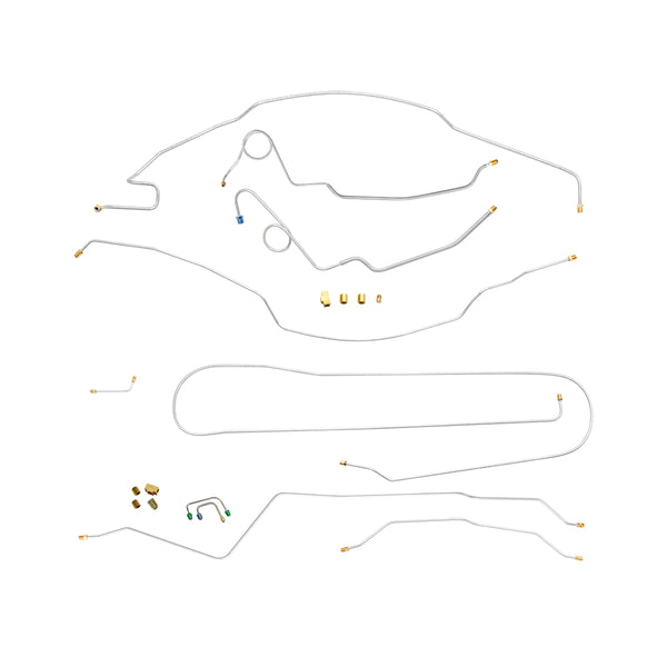 1967 Chevrolet/GMC Suburban 2WD 1/2-Ton Power Disc Conversion Brake Line Kit 10pc (Designed to be used w/71-72 Prop Valve), OE Steel