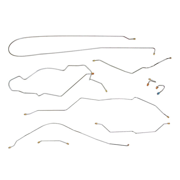1968-69 Chevrolet GMC Truck 2wd Complete Manual Drum Brake Line Kit 9pc, 1/2 ton, Leaf Rear, Shortbed, OE Steel