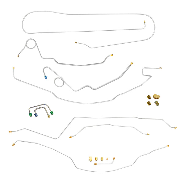 1968 Chevrolet/GMC Suburban 2WD 1/2-Ton Power Disc Conversion Brake Line Kit 9pc (Designed to be used w/71-72 Prop Valve), OE Steel