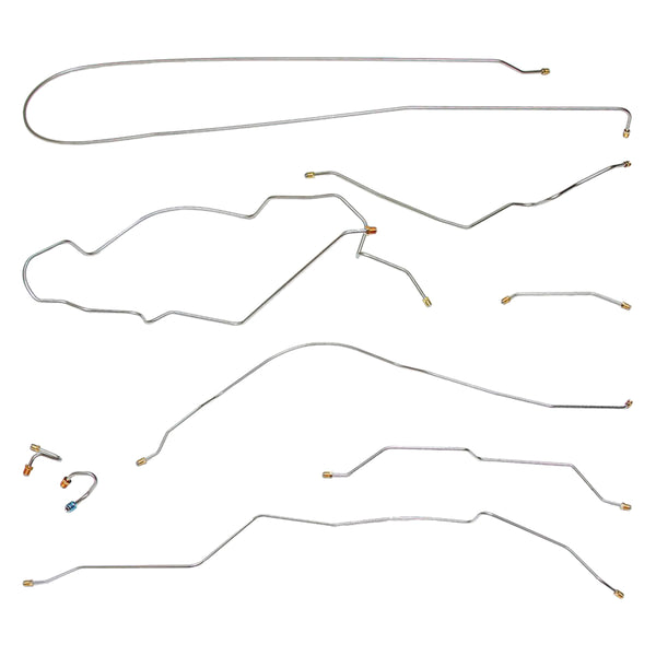 1970 Chevrolet/GMC Truck 2WD 1/2-Ton Std. Cab Shortbed w/Leaf Rear Manual Drum Brake Line Kit 9pc, OE Steel