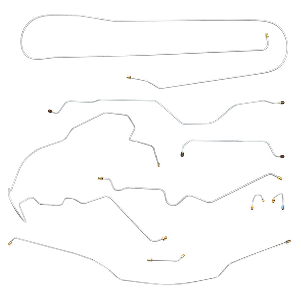 1970 Chevrolet/GMC Truck 2WD 3/4-Ton Std. Cab Longbed w/Coil Rear Power Drum Brake Line Kit 9pc, OE Steel