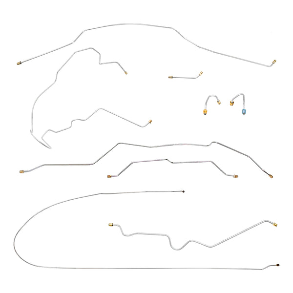 1970 Chevrolet/GMC Truck 2WD 3/4-Ton Std. Cab Longbed w/Leaf Rear Power Drum Brake Line Kit 9pc, OE Steel