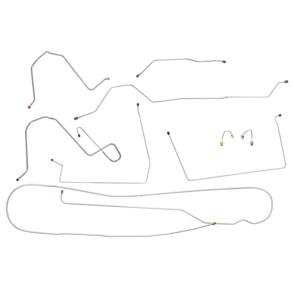 1970 Chevrolet GMC Truck 4wd 1/2 Ton Power Drum Long Bed Brake Line Kit 9pc OE Steel